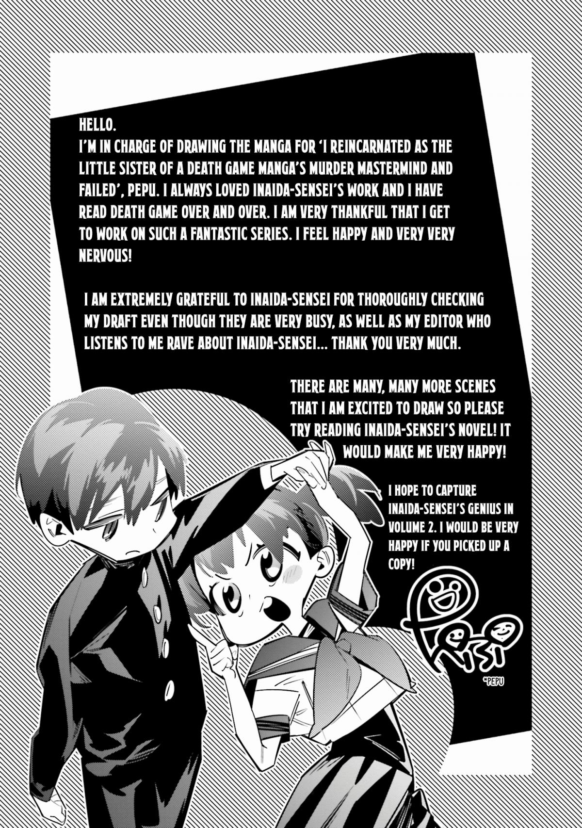 I Reincarnated as the Little Sister of a Death Game's Murder Mastermind and  Failed Ch.4 Page 34 - Mangago